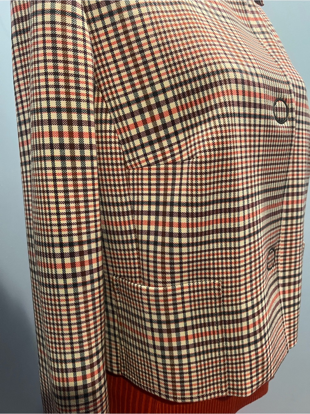 Akris Punto Plaid Cropped Jacket Blazer in colors Fuji-Sand-Wave - Picture 9 of 16